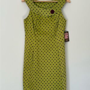 Vintage Juicy Couture Olive Polka Dot Mini Dress